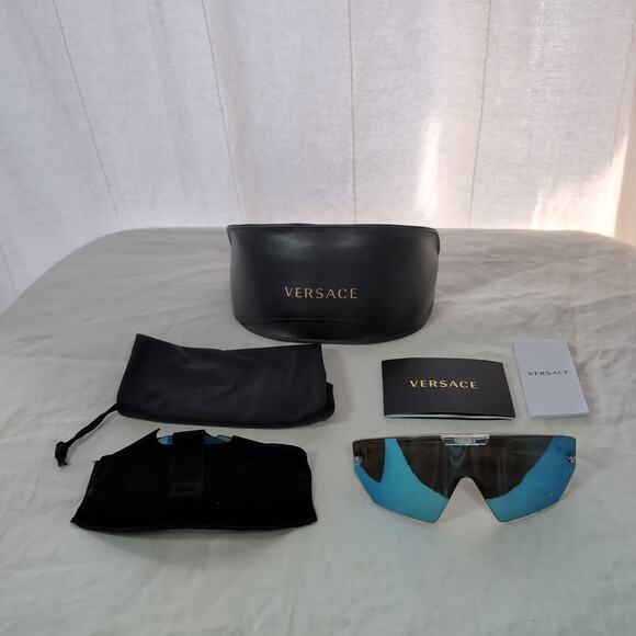 VERSACE medusa horizon maxi sunglasses, transparent (blue) main image 9